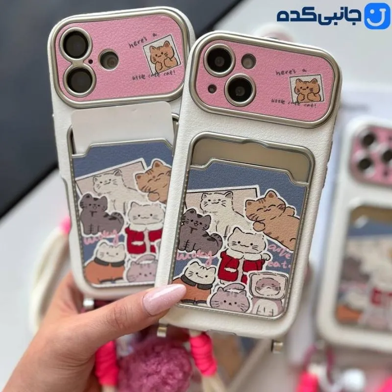قاب گوشی دخترانه طرح خانواده گربه